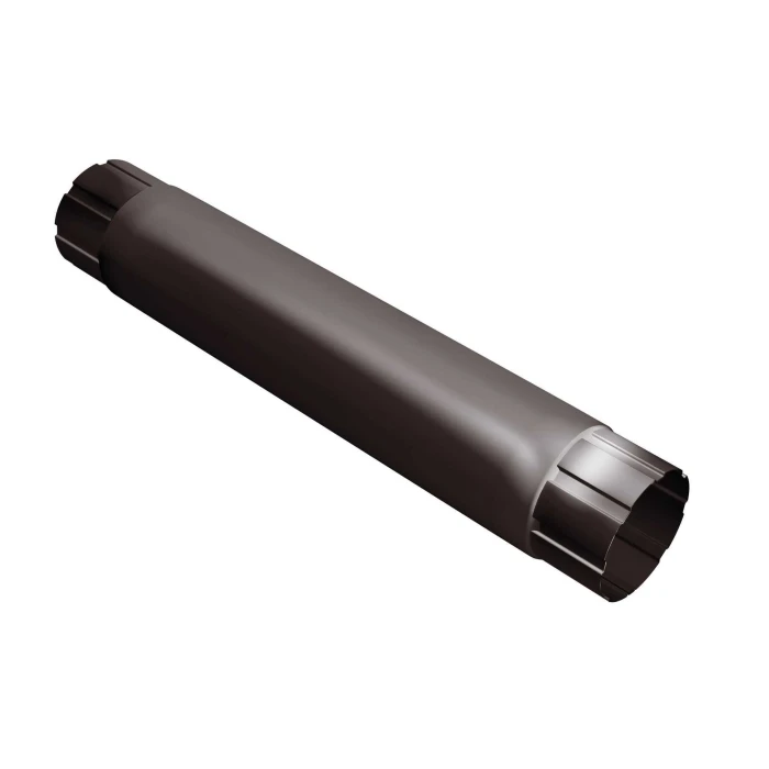 Труба круглая соединительная 90 мм 1 м RAL 8017 (ШК)