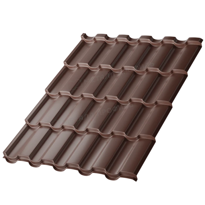 Металлочерепица Металл-Профиль Монтекристо-XL 0,45 VikingMP® RAL 8017 Коричневый шоколад