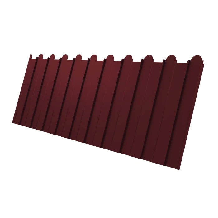 Профнастил фигурный C8 0.45 Полиэстер с пленкой RAL 3005 Красное вино